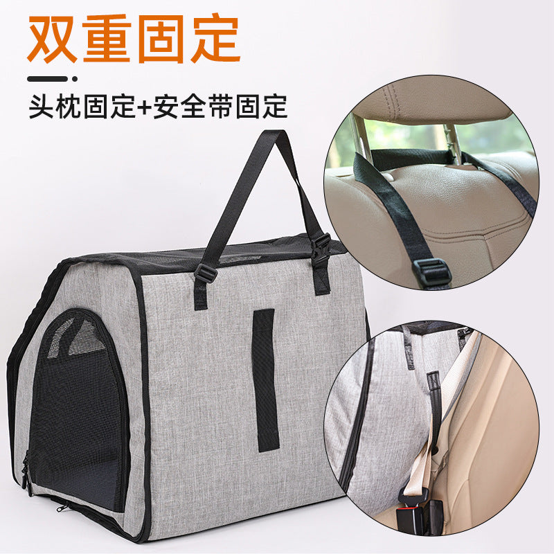 Pet Seat Cushion for Cats and Dogs, Mesh Pet Carrier, Dog Car Mat, Travel Car Breathable Car Bag