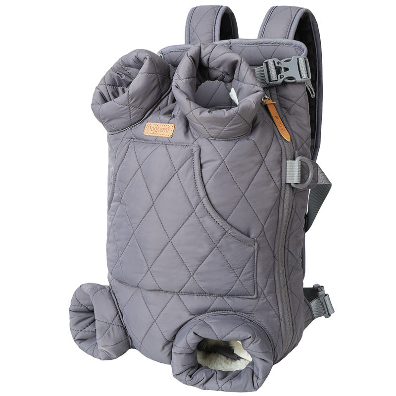 Dog Outdoor Backpack Winter Thickened Cotton Bag Pet Outdoor Portable Harness Chest Dual-use Backpack