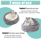 Plush Dog Bed Plush Dog Bed Crystal Velvet Warm Round Half Pack Cat Nest Deep Sleep Plush Round Nest Cat Bed