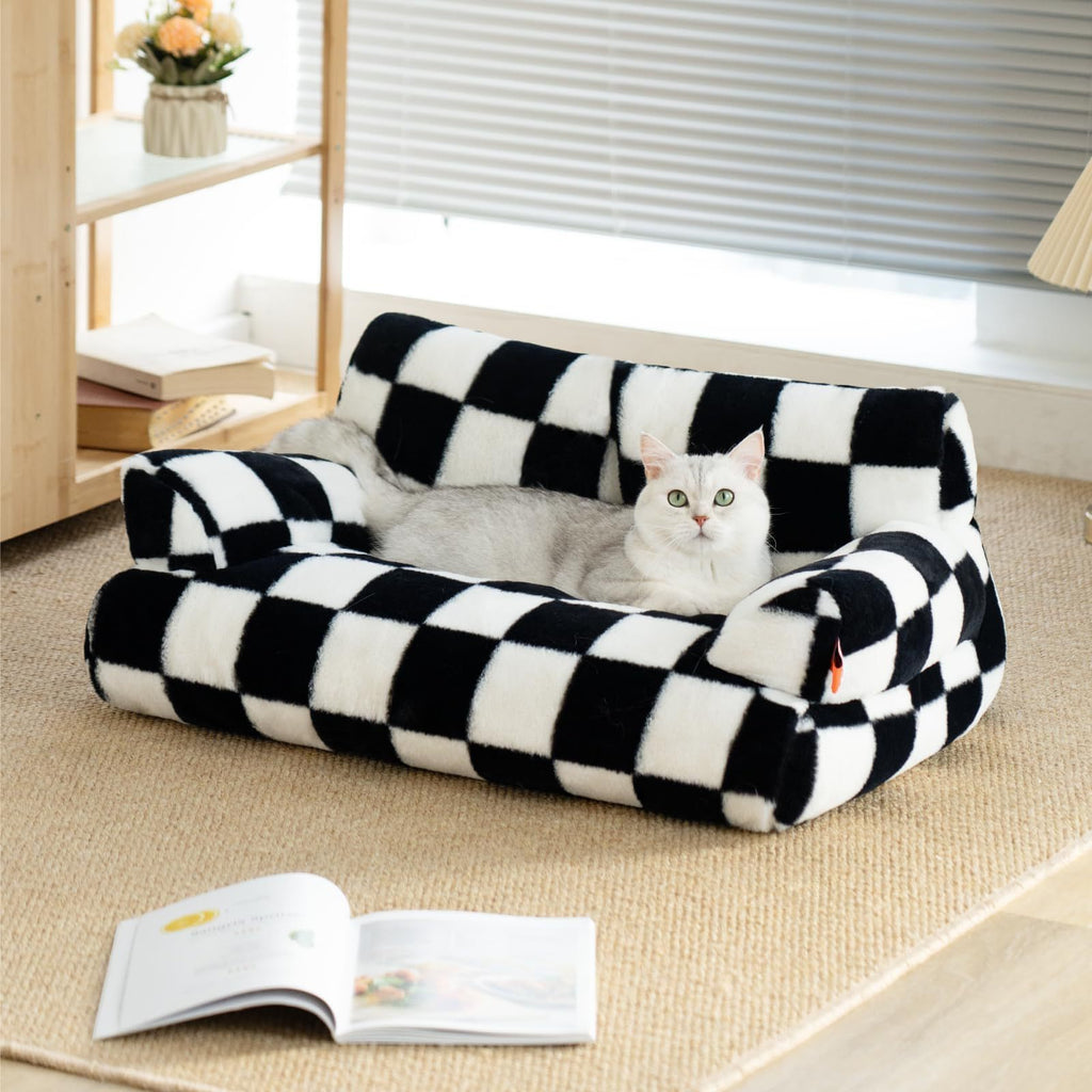 Amazon Hot-Selling Pet Sofa Small Rabbit Fur Removable Washable Dog Sofa Bed Mat Cat Bed Dog Bed Sofa Bed Sleeping Pad