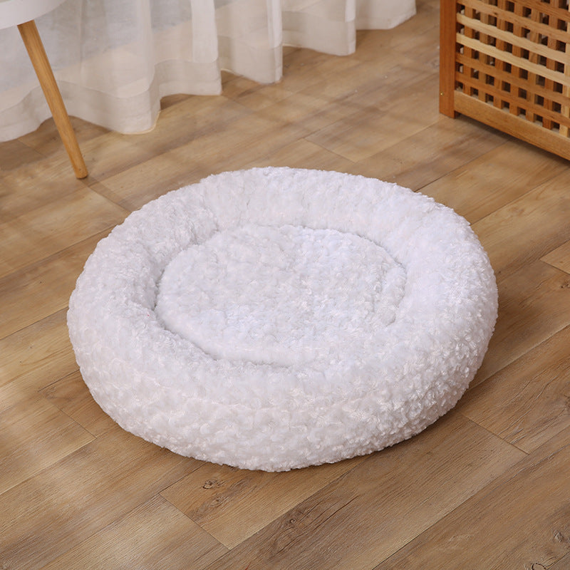 Pet Bed Rose Flower Pet Supplies Amazon Hot-Selling Winter Warm Mat Rose Short Plush Dog Bed Cat Bed