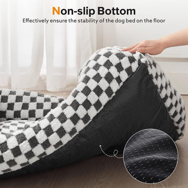 Shu Cotton Velvet Jacquard Fabric Soft Comfortable Pet Bed Deep Sleep Cat Bed Dog Bed Winter Warm Pet Mat