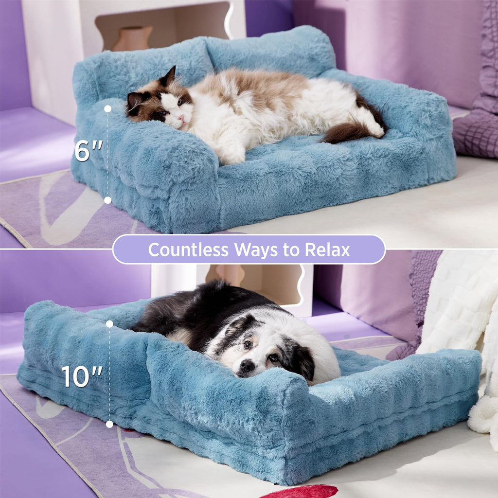 Amazon Hot-Selling Pet Sofa Small Rabbit Fur Removable Washable Dog Sofa Bed Mat Cat Bed Dog Bed Sofa Bed Sleeping Pad