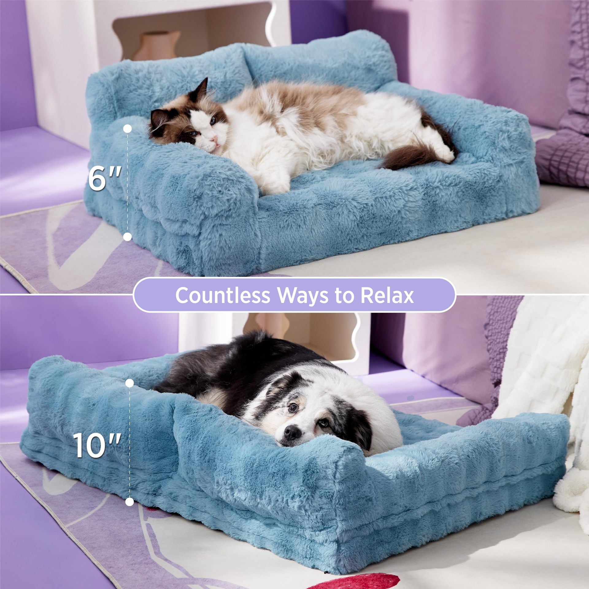 Amazon Hot-Selling Pet Sofa Small Rabbit Fur Removable Washable Dog Sofa Bed Mat Cat Bed Dog Bed Sofa Bed Sleeping Pad