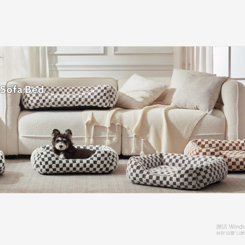 Shu Cotton Velvet Jacquard Fabric Soft Comfortable Pet Bed Deep Sleep Cat Bed Dog Bed Winter Warm Pet Mat