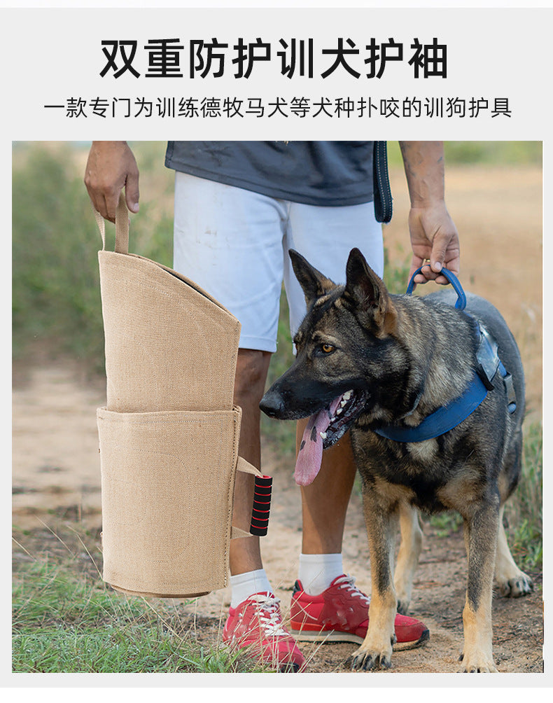 Pet Dog Training Anti-Bite Gloves, Thickened Dog Bite Protection, Trainer Anti-Snap, Anti-Tear, with Handle, Detachable Sleeves