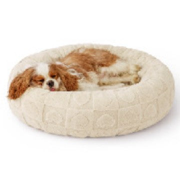 New Pet Bed High Weight Peach Heart Soft Cotton Plush Pet Mat Long Plush Round Cat Bed Winter Warm Dog Bed