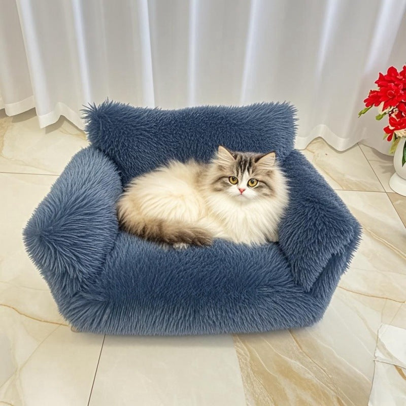 Cross-Border Hot Sale Dog House Cat House All-Season Universal Removable Washable Winter Cat House Warm Cat Sofa Pet House Mat Cat Bed