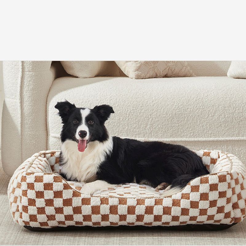 Shu Cotton Velvet Jacquard Fabric Soft Comfortable Pet Bed Deep Sleep Cat Bed Dog Bed Winter Warm Pet Mat