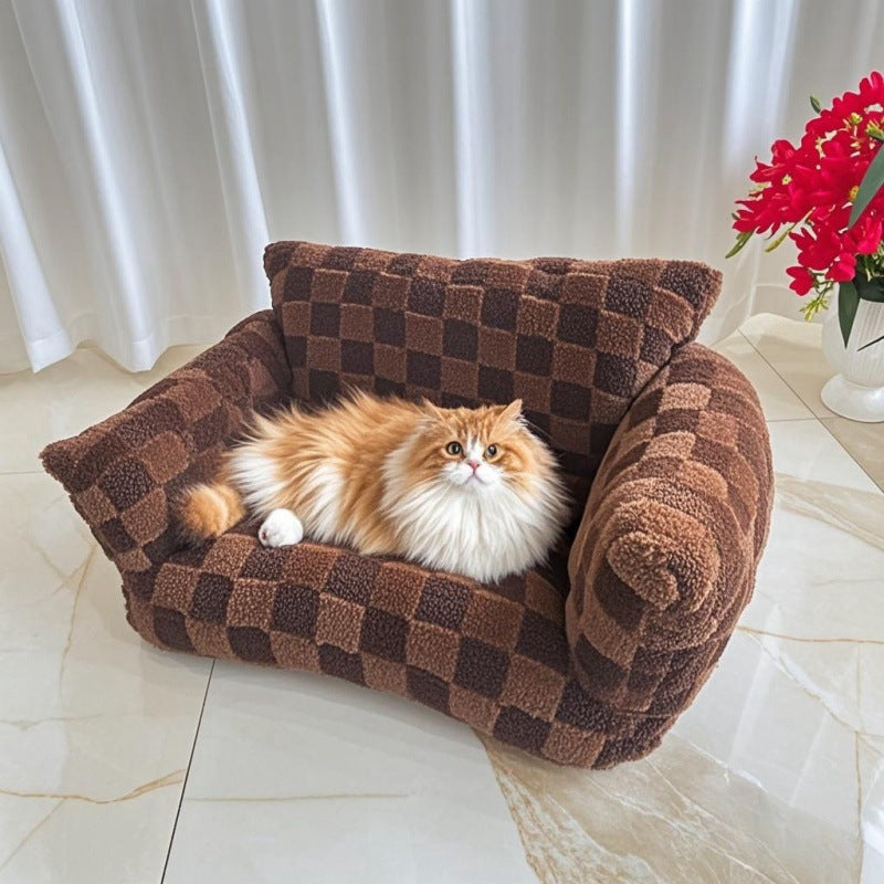 New Pet Sofa Pet Supplies Nest Amazon Hot-Selling Pet Cat Dog Nest Four Seasons Warm Plush Pet Nest
