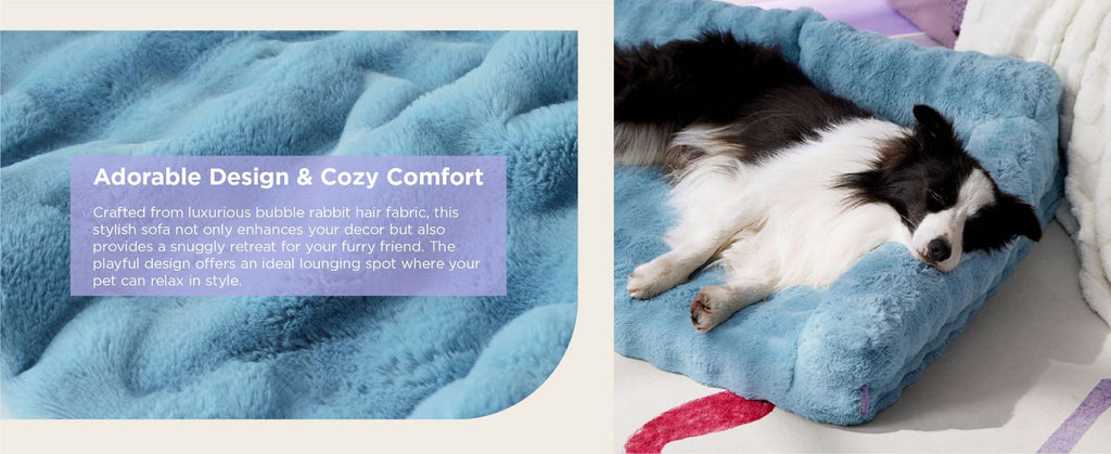 Amazon Hot-Selling Pet Sofa Small Rabbit Fur Removable Washable Dog Sofa Bed Mat Cat Bed Dog Bed Sofa Bed Sleeping Pad