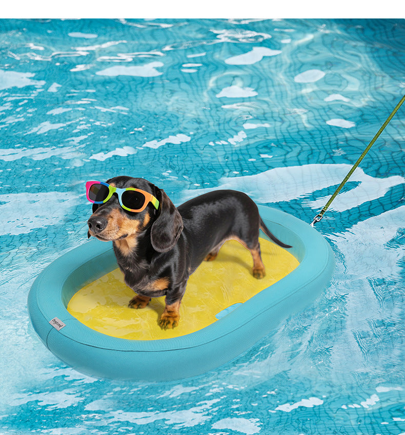 Pet Pearl Cotton Floating Platform Water Round Swimming Pool Anti-Drowning Floating Mat Dog Floating Row Water Play Entertainment Floating Board