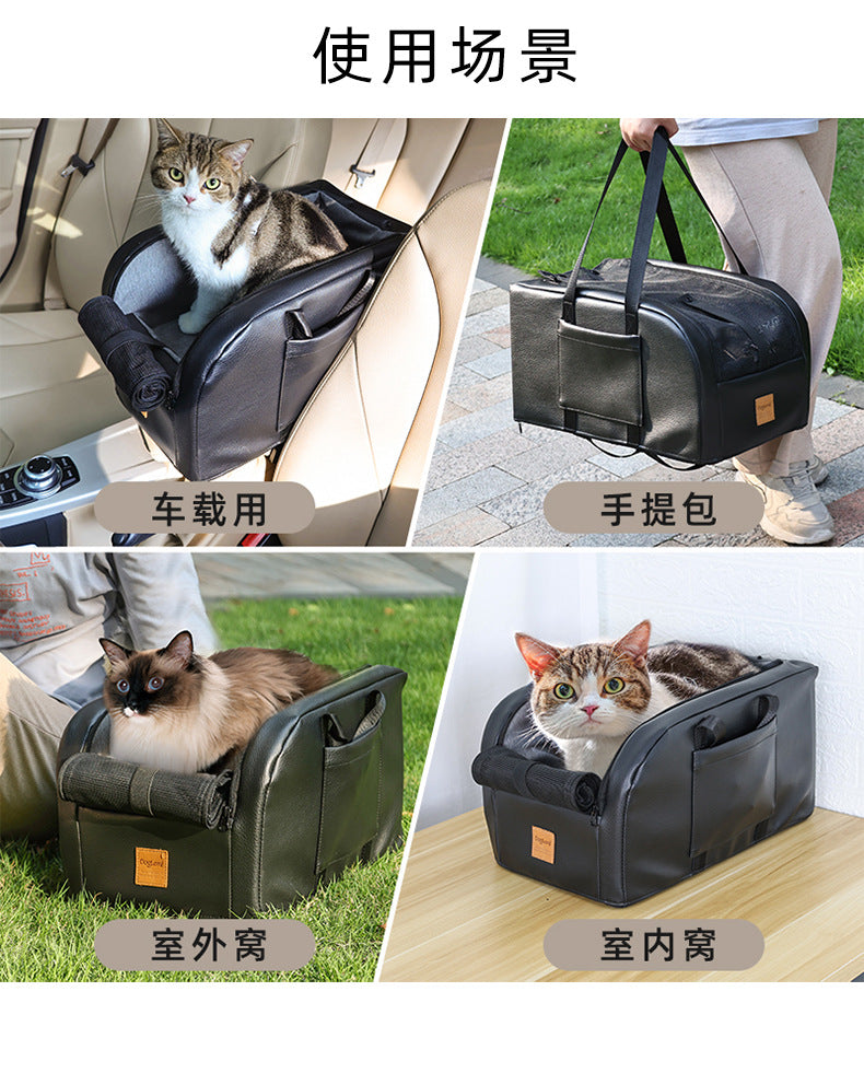 Dolemi Car Cage Central Control Cat and Dog Cage Portable Cat Nest Car Seat All Seasons Cat Dog Pet