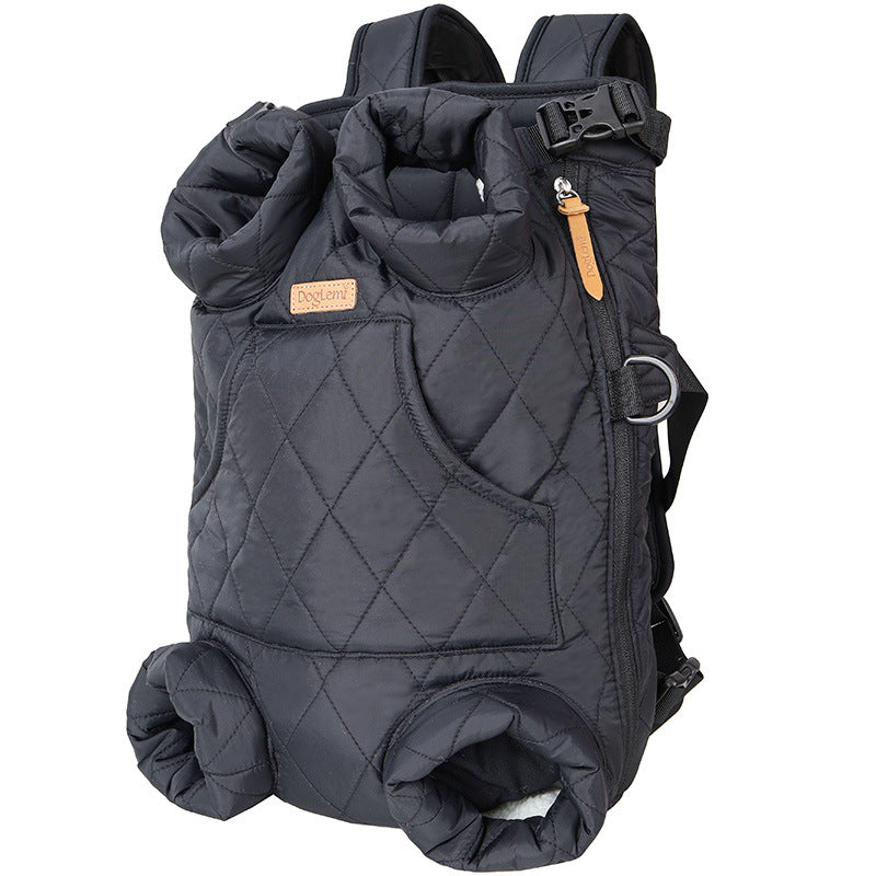 Dog Outdoor Backpack Winter Thickened Cotton Bag Pet Outdoor Portable Harness Chest Dual-use Backpack