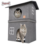 Wholesale Pet Cat House Double Layer Warm Foldable Pet House All-Season Cat House Semi-Enclosed Two-Layer Pet House