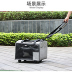 Pet Bag Single Shoulder Cat Bag Portable Breathable Outdoor Wheeled Push-Pull Dog Backpack Large Capacity Pet Carrier Bag