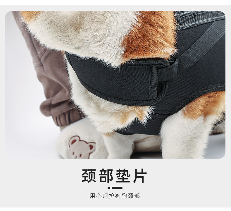 Pet Dog Backpack Multifunctional Double Shoulder Bag Pet Auxiliary Harness Outdoor Walking Aid Stretcher for Disabled Large Dogs