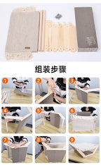 Cat Bed Cat Scratching Board Two-layer Camp Bed All-season Pet Cat Sofa Wooden Camp Bed Cat Bed Pet Supplies