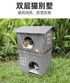 Wholesale Pet Cat House Double Layer Warm Foldable Pet House All-Season Cat House Semi-Enclosed Two-Layer Pet House
