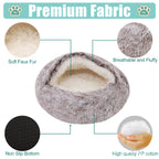 Plush Dog Bed Plush Dog Bed Crystal Velvet Warm Round Half Pack Cat Nest Deep Sleep Plush Round Nest Cat Bed