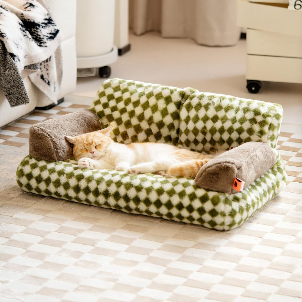 Amazon Hot-Selling Pet Sofa Small Rabbit Fur Removable Washable Dog Sofa Bed Mat Cat Bed Dog Bed Sofa Bed Sleeping Pad