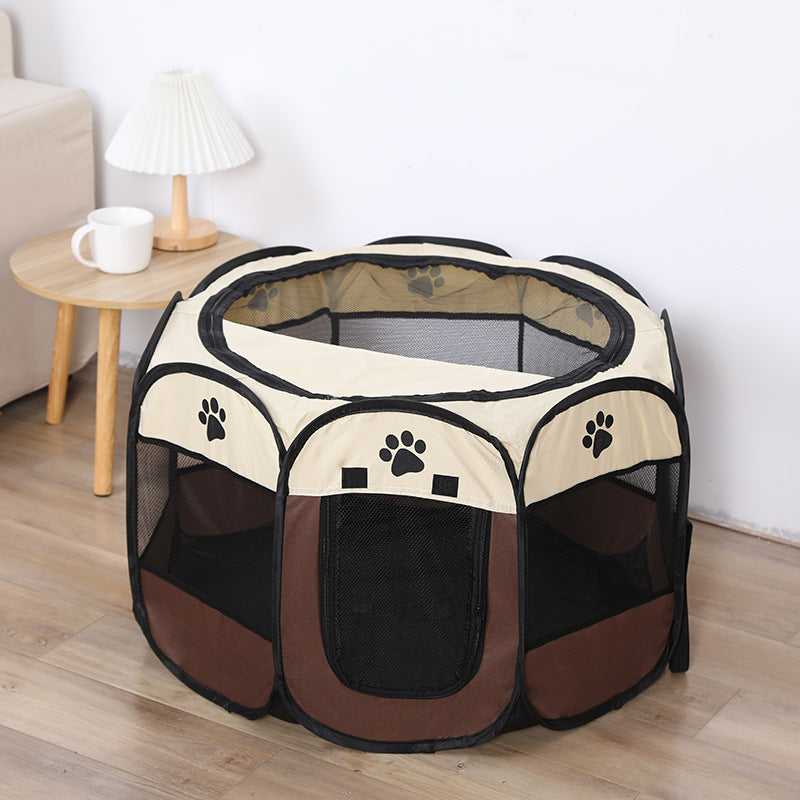 Factory Direct Sale Octagonal Pet Fence Oxford Cloth Scratch-Resistant Foldable Four Seasons Dog Cat Pet House