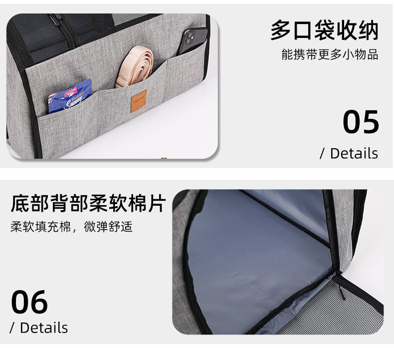 Pet Seat Cushion for Cats and Dogs, Mesh Pet Carrier, Dog Car Mat, Travel Car Breathable Car Bag
