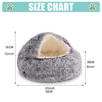 Plush Dog Bed Plush Dog Bed Crystal Velvet Warm Round Half Pack Cat Nest Deep Sleep Plush Round Nest Cat Bed
