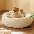 New Pet Bed High Weight Peach Heart Soft Cotton Plush Pet Mat Long Plush Round Cat Bed Winter Warm Dog Bed