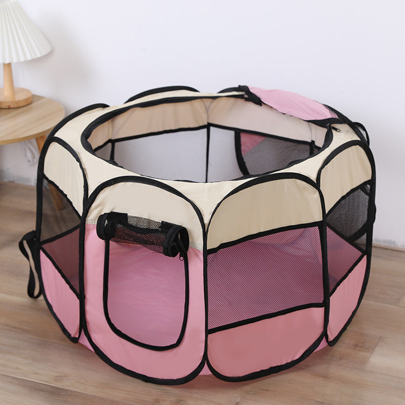 Factory Direct Sale Octagonal Pet Fence Oxford Cloth Scratch-Resistant Foldable Four Seasons Dog Cat Pet House