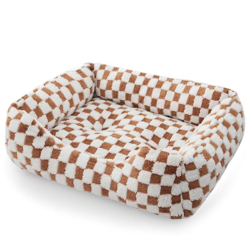 Shu Cotton Velvet Jacquard Fabric Soft Comfortable Pet Bed Deep Sleep Cat Bed Dog Bed Winter Warm Pet Mat