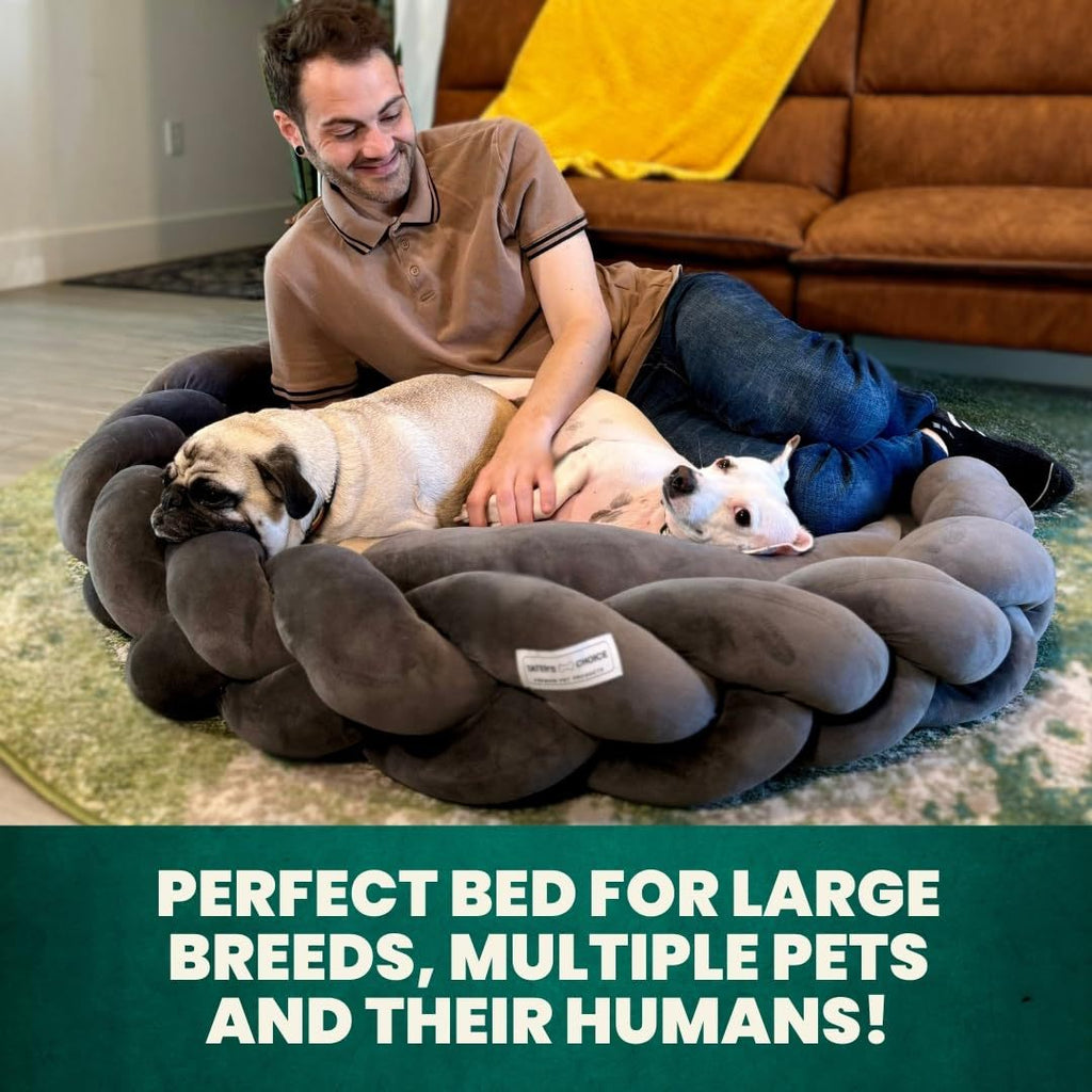 Amazon new DIY Hand-woven Cat House Dog House Creative Machine Washable6cm High-end Dog Bed Pet Nest with Coarse Velvet Surface