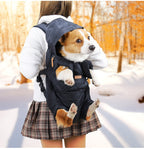 Dog Outdoor Backpack Winter Thickened Cotton Bag Pet Outdoor Portable Harness Chest Dual-use Backpack