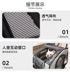 Pet Seat Cushion for Cats and Dogs, Mesh Pet Carrier, Dog Car Mat, Travel Car Breathable Car Bag