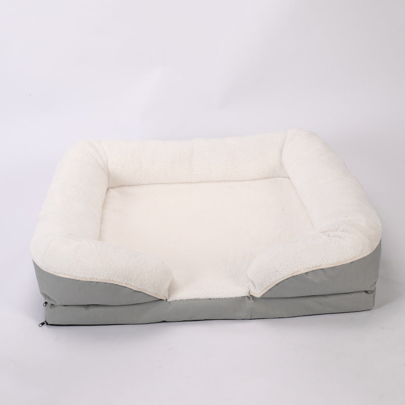 Amazon Hot Sale Autumn and Winter Memory Foam Dog Bed Dog Neck Protector Sofa Bed Detachable Washable Pet Bed