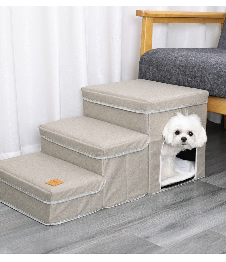 Amazon Cross-Border New Pet Stairs Steps Cat Dog Climbing Foldable Collapsible Dog Stairs Pet Supplies