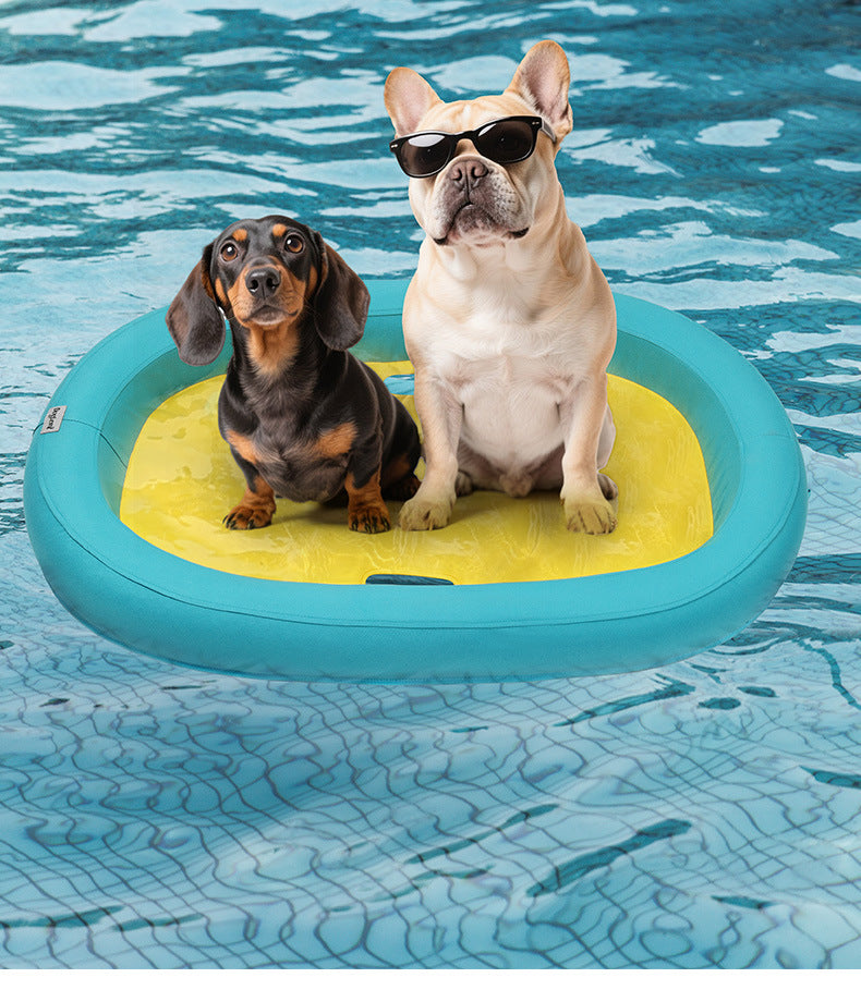 Pet Pearl Cotton Floating Platform Water Round Swimming Pool Anti-Drowning Floating Mat Dog Floating Row Water Play Entertainment Floating Board