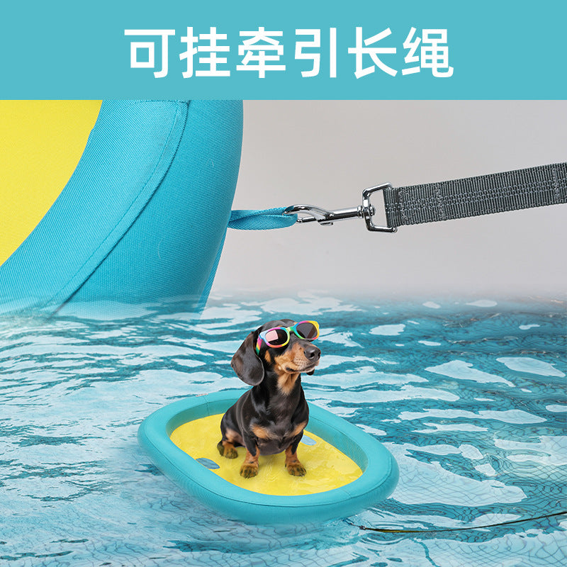 Pet Pearl Cotton Floating Platform Water Round Swimming Pool Anti-Drowning Floating Mat Dog Floating Row Water Play Entertainment Floating Board