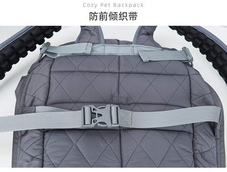 Dog Outdoor Backpack Winter Thickened Cotton Bag Pet Outdoor Portable Harness Chest Dual-use Backpack