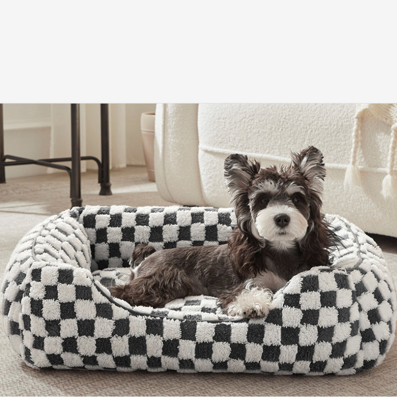 Shu Cotton Velvet Jacquard Fabric Soft Comfortable Pet Bed Deep Sleep Cat Bed Dog Bed Winter Warm Pet Mat
