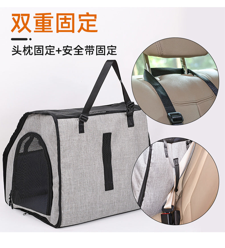 Pet Seat Cushion for Cats and Dogs, Mesh Pet Carrier, Dog Car Mat, Travel Car Breathable Car Bag