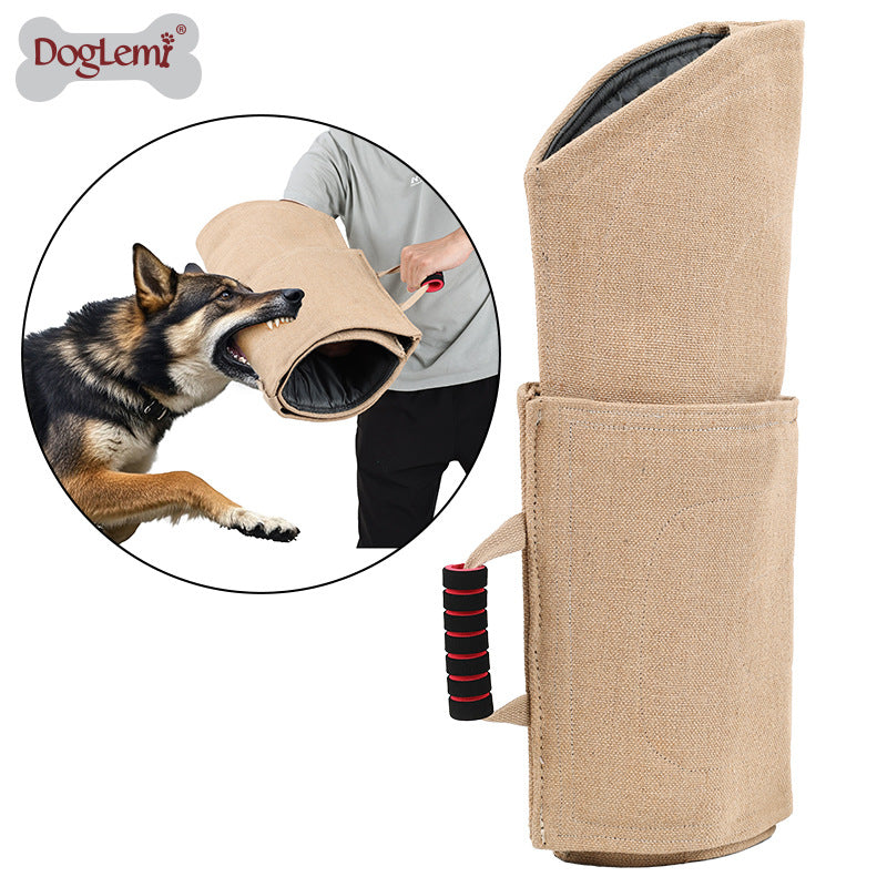 Pet Dog Training Anti-Bite Gloves, Thickened Dog Bite Protection, Trainer Anti-Snap, Anti-Tear, with Handle, Detachable Sleeves