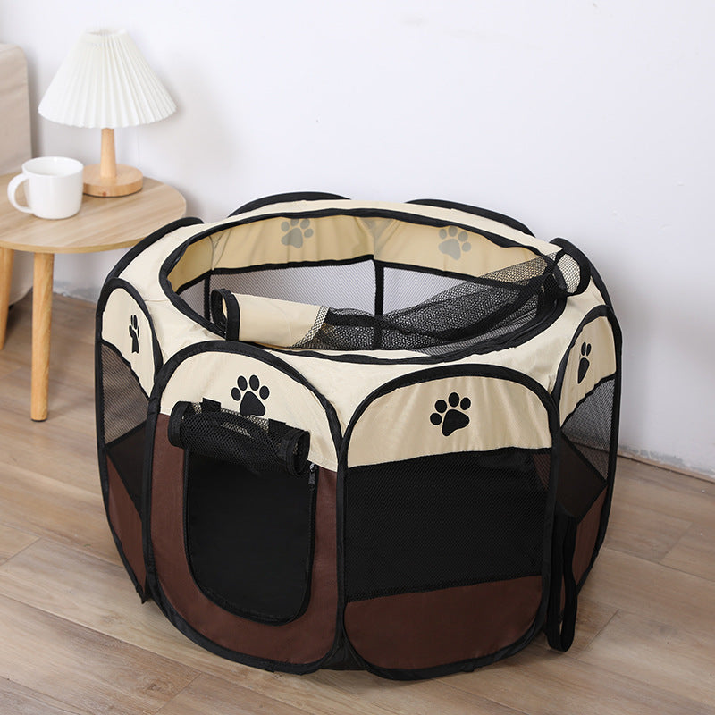 Factory Direct Sale Octagonal Pet Fence Oxford Cloth Scratch-Resistant Foldable Four Seasons Dog Cat Pet House