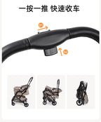 Cross-Border Pet Stroller Foldable with Safety Rope for Cats and Dogs Detachable Pet Stroller