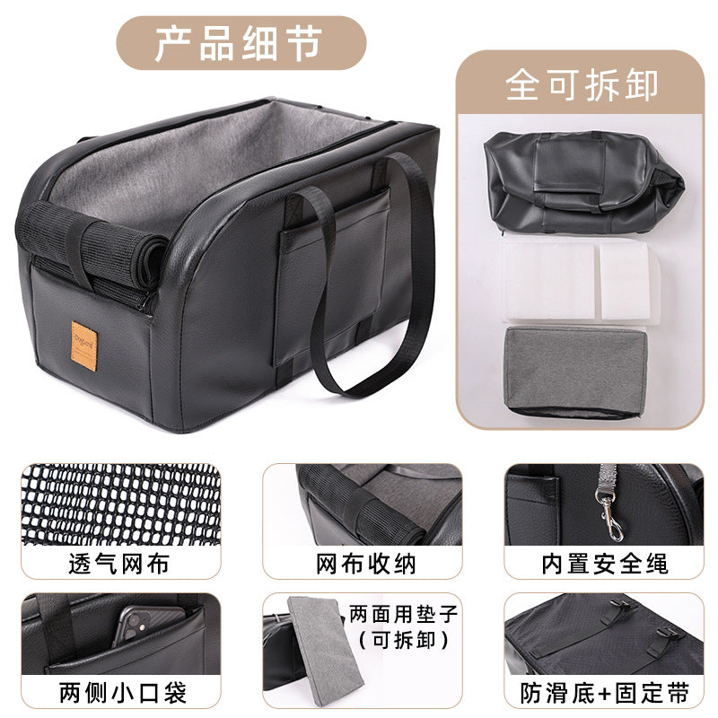Dolemi Car Cage Central Control Cat and Dog Cage Portable Cat Nest Car Seat All Seasons Cat Dog Pet