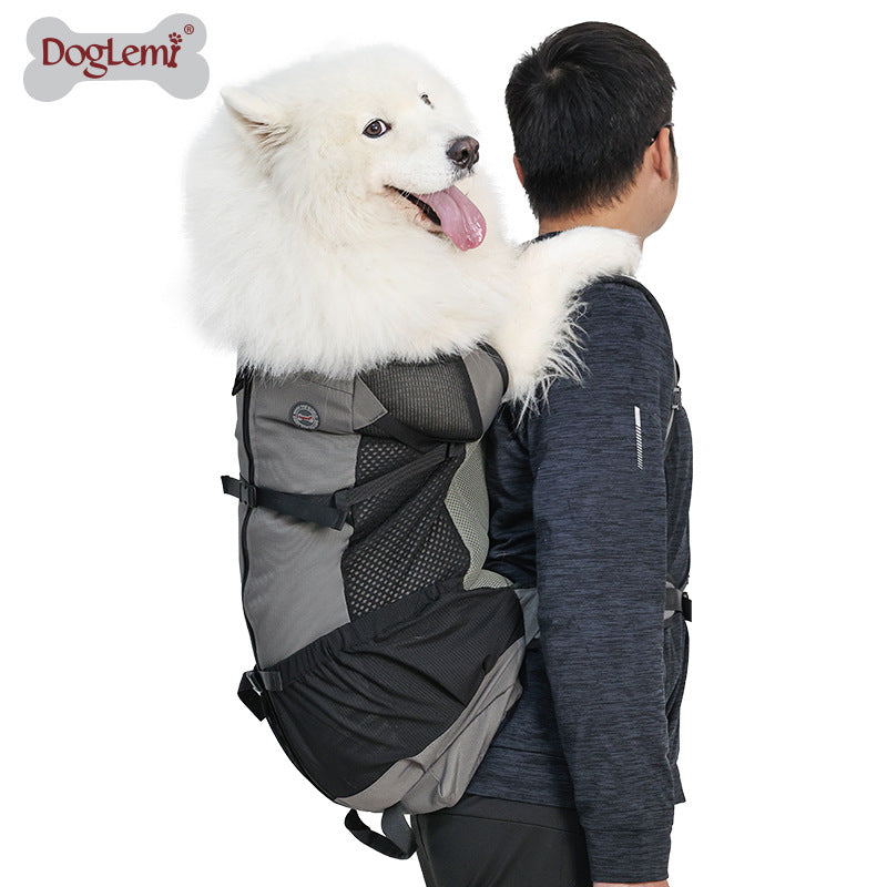 Portable Breathable Dog Backpack Scratch-Resistant Pet Bag Outdoor Pet Backpack Foldable Breathable Medium and Large Dog Bag