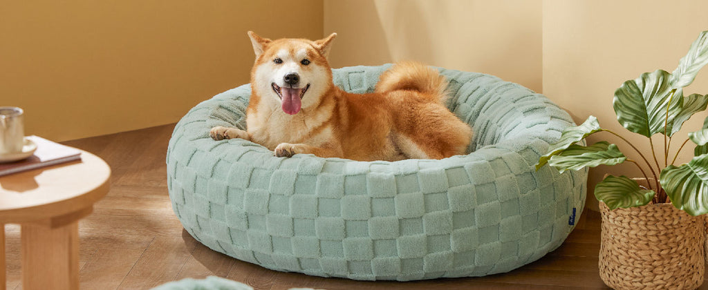 New Pet Bed High Weight Peach Heart Soft Cotton Plush Pet Mat Long Plush Round Cat Bed Winter Warm Dog Bed