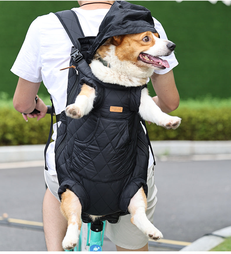 Dog Outdoor Backpack Winter Thickened Cotton Bag Pet Outdoor Portable Harness Chest Dual-use Backpack