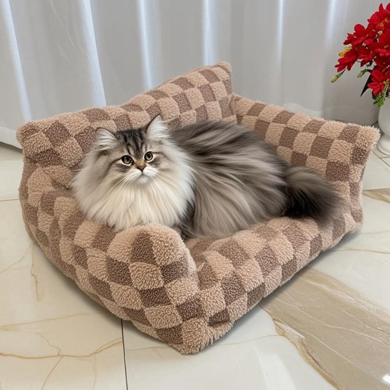 New Pet Sofa Pet Supplies Nest Amazon Hot-Selling Pet Cat Dog Nest Four Seasons Warm Plush Pet Nest