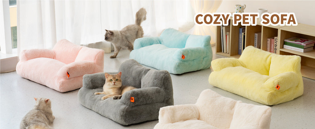 Amazon Hot-Selling Pet Sofa Small Rabbit Fur Removable Washable Dog Sofa Bed Mat Cat Bed Dog Bed Sofa Bed Sleeping Pad